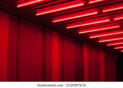 Wall With Neon Red Lights