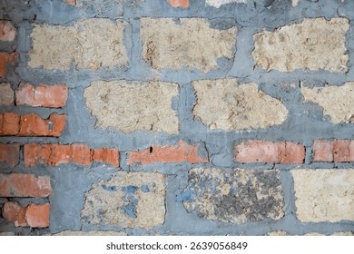 Wall of old bricks, adobe. Background.