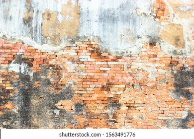 Wall old red brick antique vintage background design