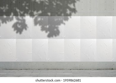 Wall Paper Poster Mockup Glued paper wrinkled effect isolated blank templates set - Shutterstock ID 1959862681