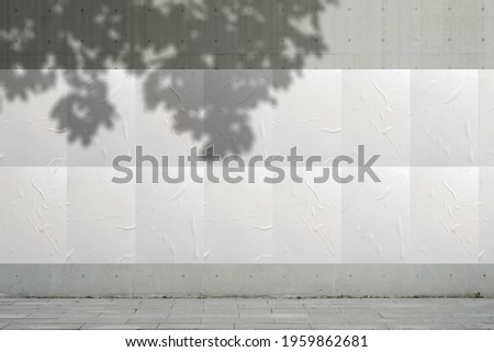 Wall Paper Poster Mockup Glued paper wrinkled effect isolated blank templates set