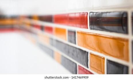 wall with patterned, abstract background. 