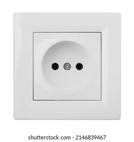 wall plug socket path isolated on white