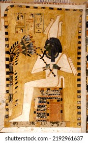 Wall Relief Of The God Osiris At The Tomb Of Menna. Luxor. Egypt.