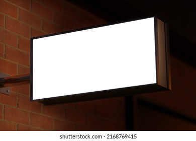 Wall Signage Logo Mockup With Night Light Blank Screen