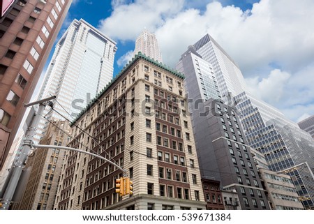 Wall Street Skyscrapers, Manhattan, New York City, USA