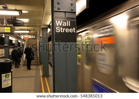 Wall Street Station, United States New York subway.