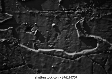 Wall texture background with peeling old paint. Old plank wooden wall background. Image includes a effect the black and white tones.