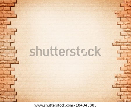 Wall texture with bricks on the edges 