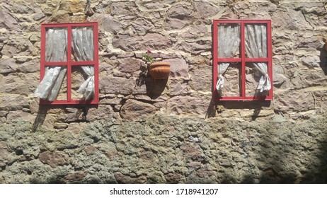 the wall with two windows 
