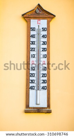 Wall type Thermometer showing 23 degree Celcius