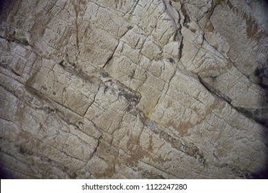 The Wall Of The Underground Cave, The Texture Of The Stone