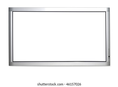 Wall version of plasma TV isolated over white background