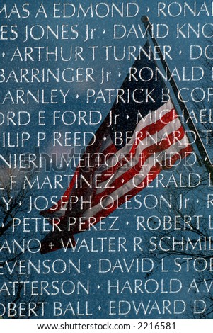 the wall at the Vietnam Veterans Memorial