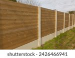 wall wooden fence with pillar concrete structure street wood barrier modern house protect view home garden