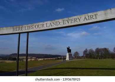 Wallace Monument At Battle Of Bannockburn In Scotland.