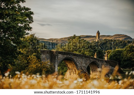 Wallace Monument HQ sunset Stirling Scotland
