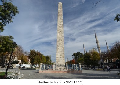 Walled Obelisk On Hippodrome In Istanbul