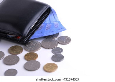 Wallet Full Of Money And Coins