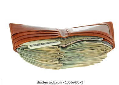 Wallet Full Of US Dollar Cash Bills