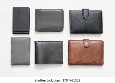 Wallets and card holder on the white background.
