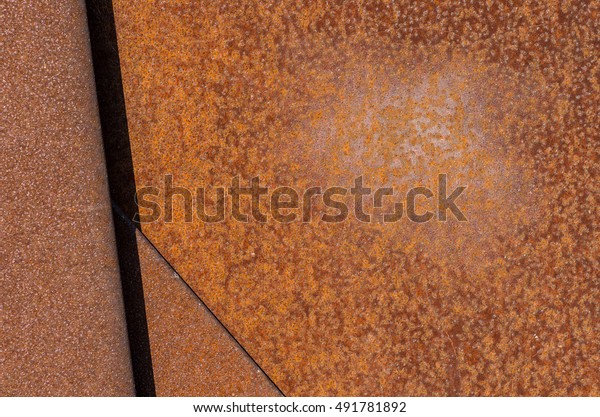 Walling panel made of weathering steel sheets\
(corten steel)