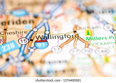 Wallingford. Connecticut. USA On A Geography Map