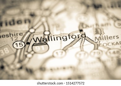 Wallingford. Connecticut. USA On A Geography Map