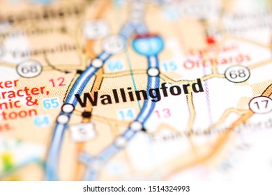 Wallingford. Connecticut. USA On A Geography Map