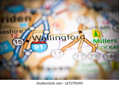 Wallingford. Connecticut. USA On A Geography Map