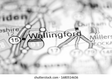 Wallingford. Connecticut. USA On A Geography Map