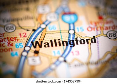 Wallingford. Connecticut. USA On A Geography Map