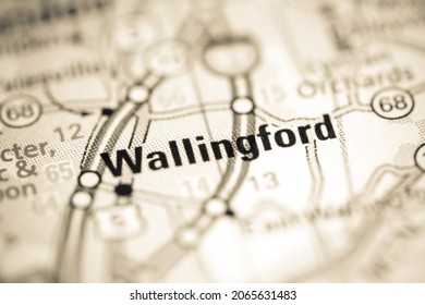 Wallingford. Connecticut. USA On A Geography Map