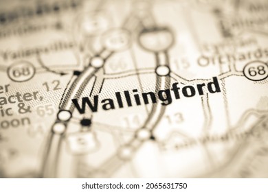 Wallingford. Connecticut. USA On A Geography Map