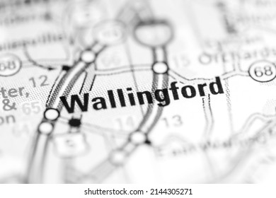 Wallingford. Connecticut. USA On A Geography Map