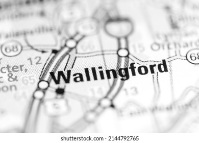 Wallingford. Connecticut. USA On A Geography Map