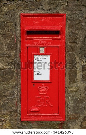 Wall-mounted english postbox