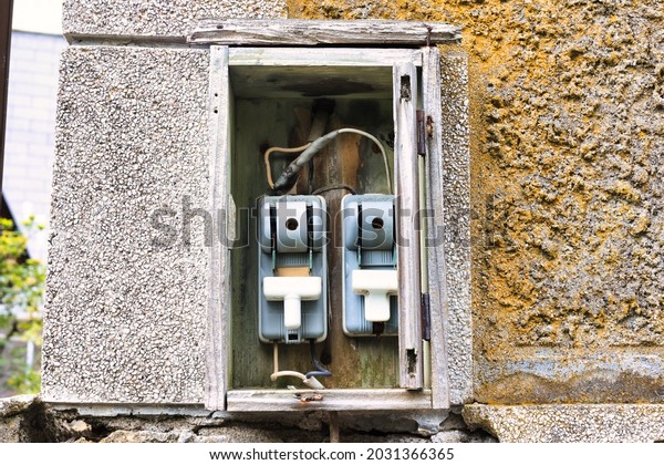 Wallmounted Retro Switchboard On Off Switch Stock Photo 2031366365 ...