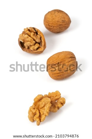 wallnuts isolated on white background