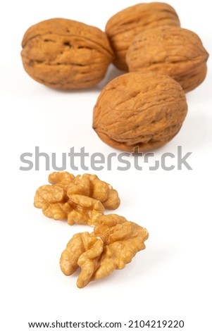 wallnuts isolated on white background