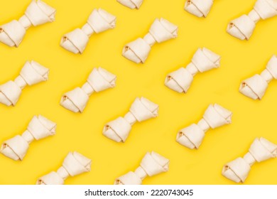 Wallpaper With Rawhide Bones On A Yellow Background