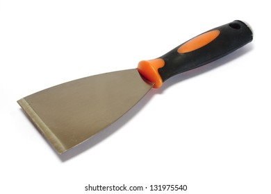 Wallpaper Scraper With Orange And Black Handle Isolated On White