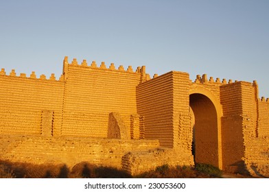 Walls Of Ancient Babylon In Iraq.