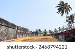 Walls of Anjuthengu Fort, Built by British in 1695, Varkala, Thiruvananthapuram, Kerala, India.