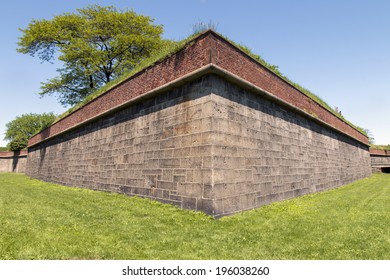 Walls Of Fort Jay On Governors Island - New York City