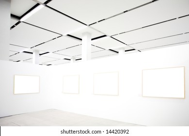 walls in museum with empty frames - Shutterstock ID 14420392