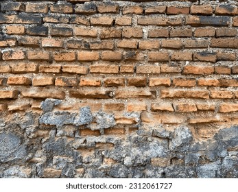 the walls were made of red bricks, and some of them were worn with age - Shutterstock ID 2312061727