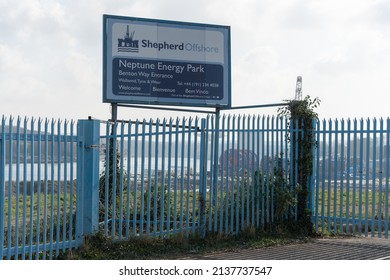 Wallsend, North Tyneside, UK - March 20th, 2022: Shepherd Offshore, Working In The Oil And Natural Gas Industry, At A Time When The Government Seeks To Secure Energy Supplies For The UK.