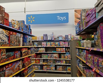 Walmart Retail Store Kids Toy Section Aisle, Saugus Massachusetts USA, November 26, 2018