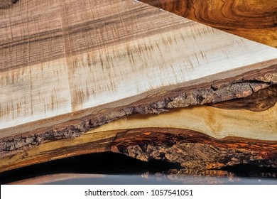 Walnut Counter Top Covered With Epoxy Resin